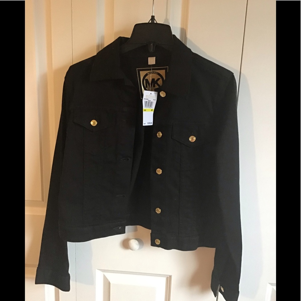 Michael Kors black denim Jacket M NWT